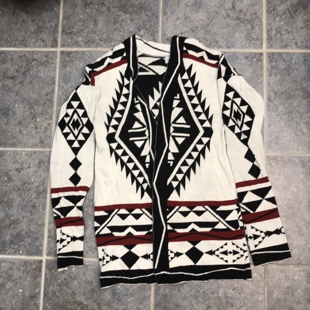 Boho cream/maroon/black coverup